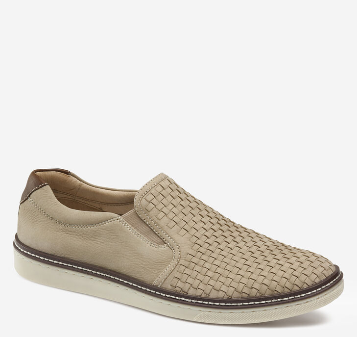 Johnston & Murphy McGuffey Woven Slip On Skor Herr - Beige Skor [NI2970518]